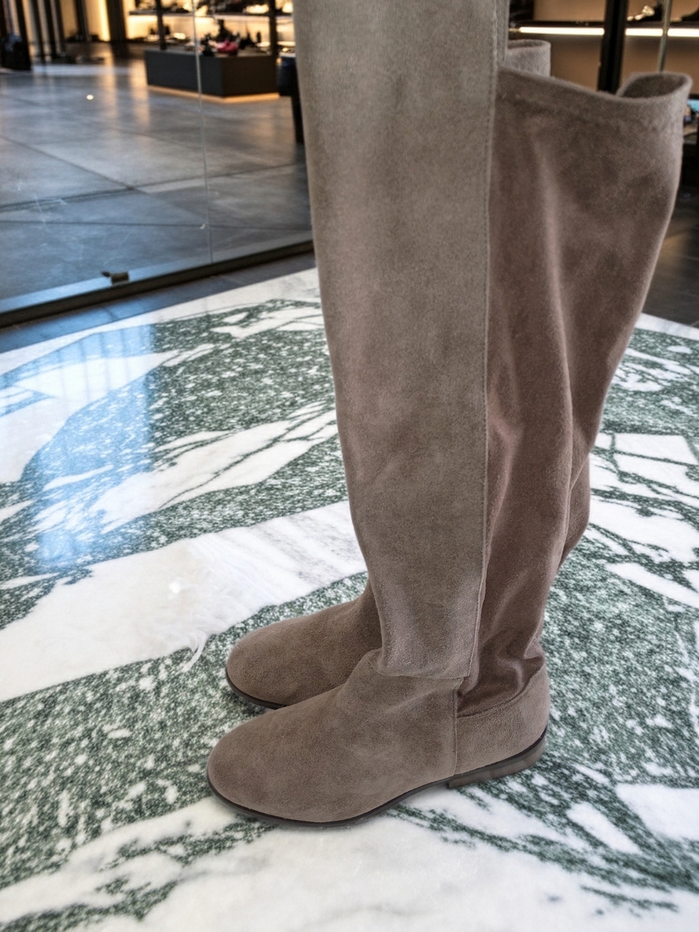 Lucky Brand Calypso Women’s Over-the-Knee Suede Boots in Taupe Suede